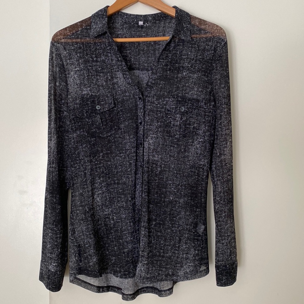 Sheer black blouse